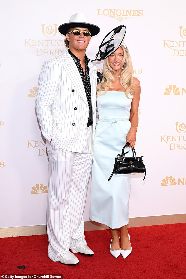 Jaxson Dart and girlfriend Marissa Ayers among stars at Kentucky Derby as Bill Belichick and Jordon Hudson hit red carpet ahead of iconic race