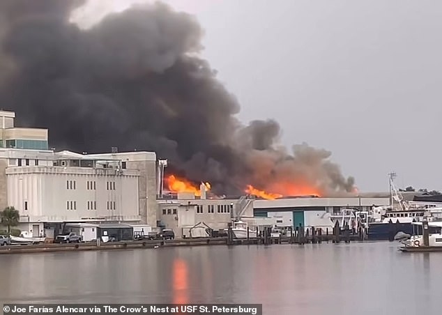 Students evacuated from Florida university building as huge blaze breaks out on campus