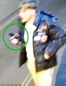 Moment knife-wielding thug chases a man down a street before stabbing him to death outside a pub after pair had an argument
