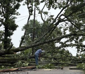 Tornado causes major damage in Mississippi as roofs are torn off and entire structures destroyed
