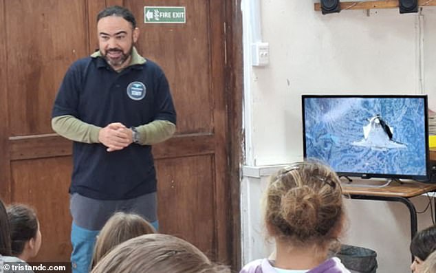Passenger and two crew members from hantavirus cruise ship visited a school during stop at ‘world’s most remote island’ where Brit has suspected infection