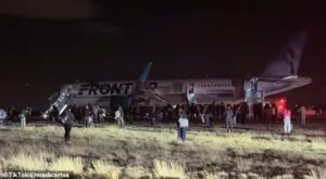Horror as Frontier Airlines flight with 231 people onboard kills a pedestrian on runway during takeoff sparking slide evacuation
