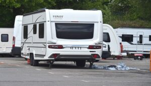 Fury as ‘nuisance’ travellers take over B&Q car park with 17 caravans, dogs running riot and rubbish piling up