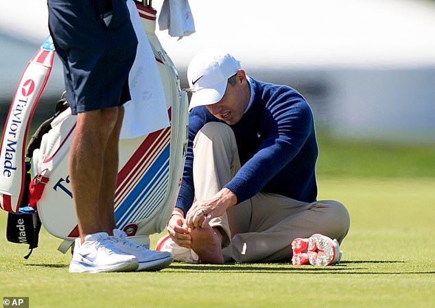 Bizarre injury disrupts Rory McIlroy’s PGA Championship preparations as Masters champion is forced to end practice round early