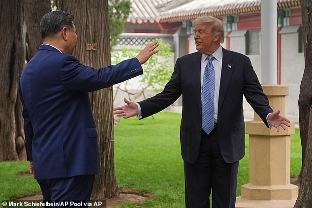 Rare glimpse inside secretive compound at heart of Chinese power… as Trump reveals his delight at ‘beautiful’ gift from ‘friend’ Xi