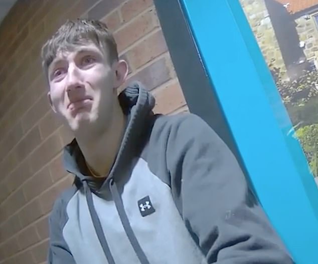 Moment tearful e-bike killer is dragged to police station by his mother after he ran down 86-year-old gran at zebra crossing – and then fled the scene, changed his clothes and hid the bike