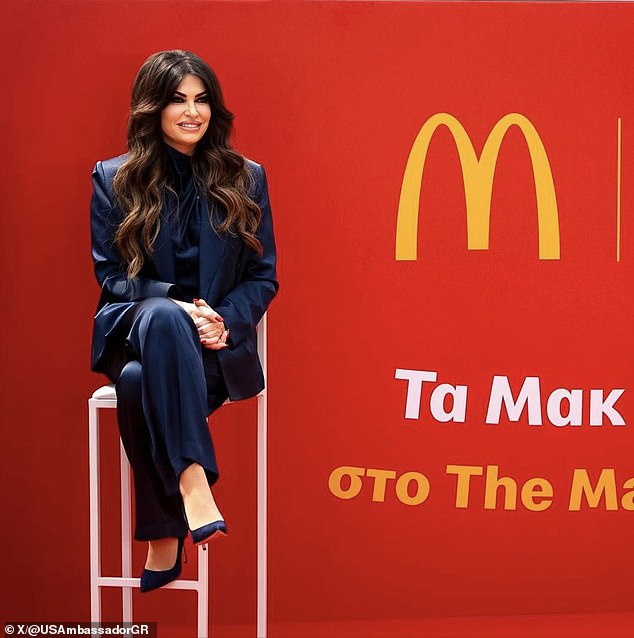 Greeks savage Kimberly Guilfoyle as Trump’s ambassador opens McDonald’s in country celebrated for world-class food