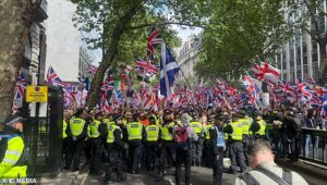 Police deploy armoured cars, horses, dogs and drones in £4.5m operation as 80,000 Unite The Kingdom and pro-Palestinian protesters descend on London for rival demos