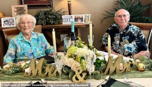 Soulmate couple aged 101 and 100 celebrate their 80th wedding anniversary
