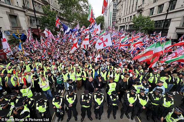 After 80,000 converge on London for rival demos… 43 are arrested but Met’s £4.5million ring of steel keeps the peace