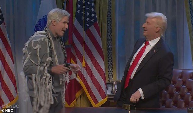 SNL season finale cold open sees ghost of Jeffrey Epstein played by Will Ferrell ‘haunt’ Trump as dark jokes leave viewers shocked