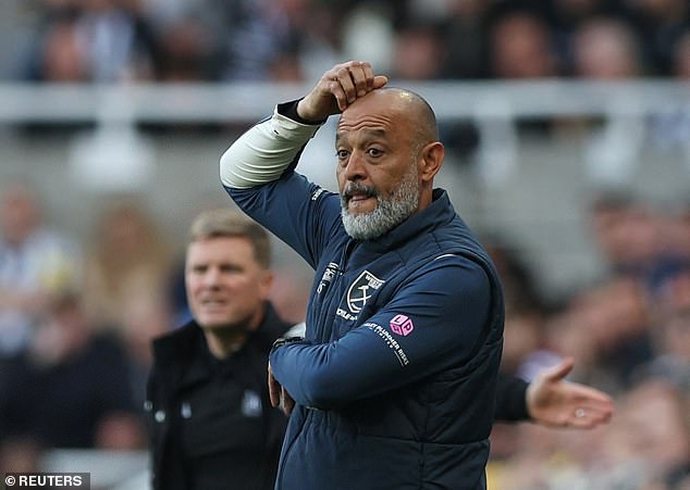 Nuno Espirito Santo makes brutally honest relegation admission after West Ham’s chastening loss at Newcastle – and Hammers’ fate could be sealed in just TWO days