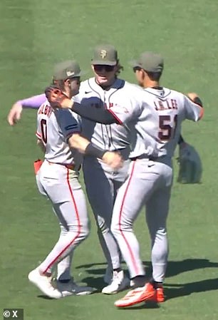 San Francisco Giants stars risk MLB chiefs’ wrath as they perform obscene sexual celebration again… after league warning over suggestive gesture