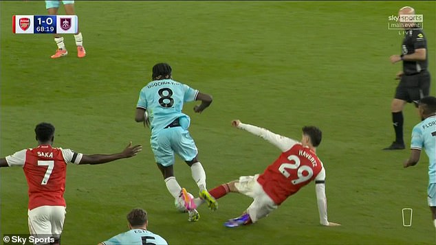 Kai Havertz commits a VERY risky tackle as Arsenal maintain their spotless red card record this season – but as Gunners fans breathe a sigh of relief, should the striker have been sent off?