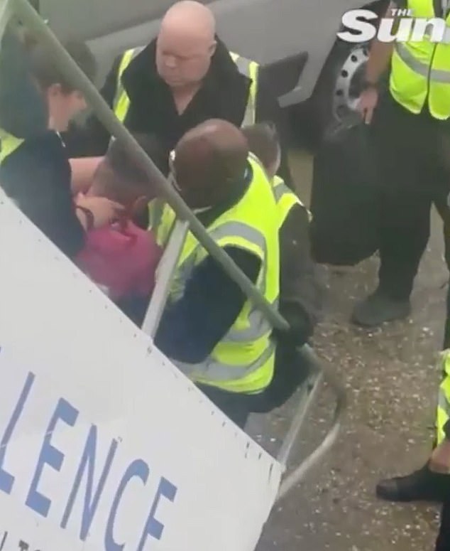 ‘Maniac’ sex criminal spits on British families as he is deported from UK on holiday flight to Turkey