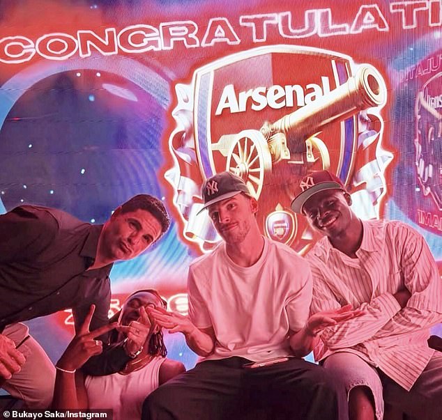 Revealed: How Mikel Arteta had to SKIP Arsenal’s title-winning moment to get home to his wife and kids – before rushing to join his victorious players in plush London nightclub until early hours