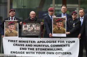 Swinney’s ‘move on’ comments are a ‘dagger blow’ to victims of IRA terrorism, protesters say