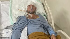 Jaxen was on his first solo holiday when a fisherman found him unconscious on a remote road. Now he’s learning to walk again after a devastating brain injury