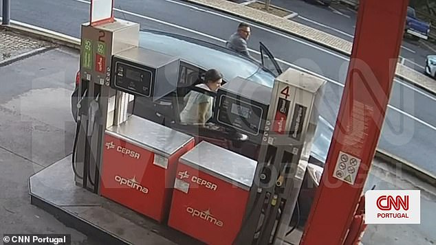 Sexologist mother and stepfather sunned themselves on café terrace after abandoning their children aged five and four in Portuguese woods – as CCTV shows couple on way to dump the boys