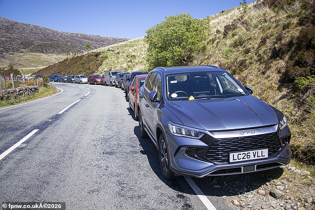 Not the finest place to leave your car! Around 80 cars receive penalty notices for parking illegally at hot spot near Snowdon