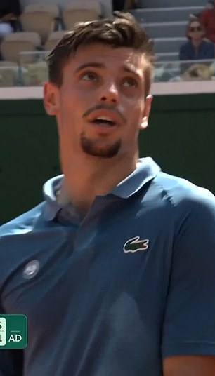 Wild moment French Open tennis star sprints to the bathroom mid-match after desperate plea to umpire: ‘I can’t move anymore’