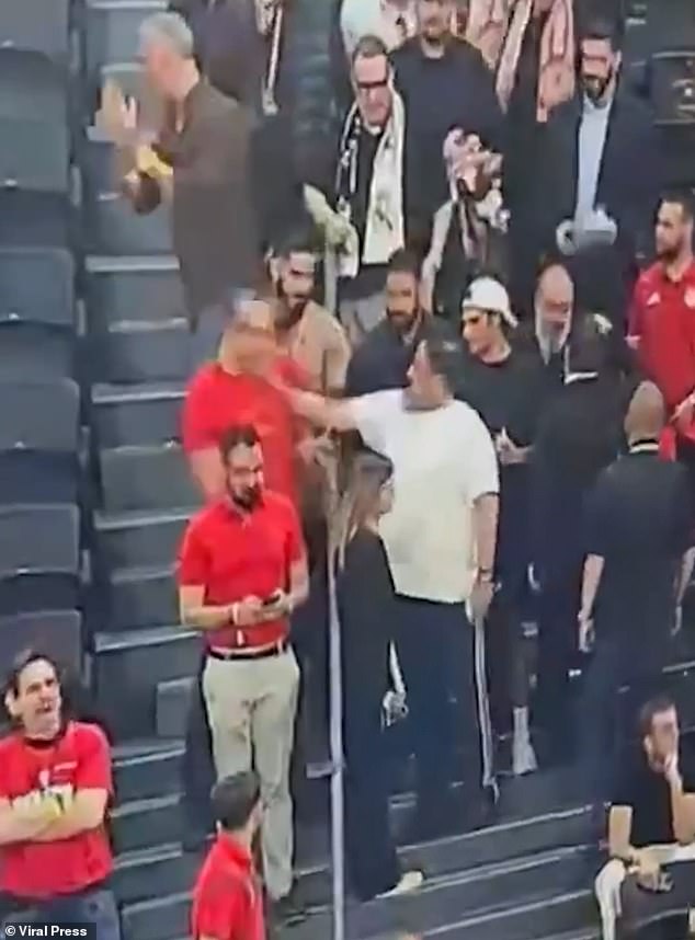 Astonishing fight between Nottingham Forest owner and Greek prime minister’s nephew is caught on CCTV – with the football boss left with a ripped shirt