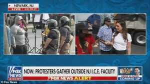 Fox News reporter confronts protester who called her ‘Nazi b****’ in wild clash outside New Jersey ICE facility
