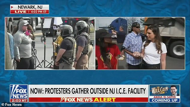 Fox News reporter confronts protester who called her ‘Nazi b****’ in wild clash outside New Jersey ICE facility
