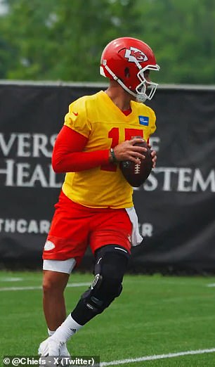 Patrick Mahomes makes shock return to Chiefs practice just five months after horror knee injury as he steps up miraculous recovery