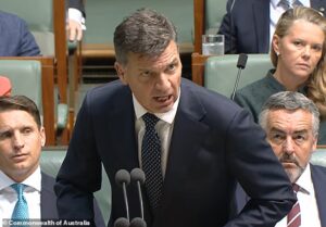‘Arrogant p***k’: Angus Taylor fires off crude insult at Anthony Albanese in raucous debate over Labor’s controversial tax changes