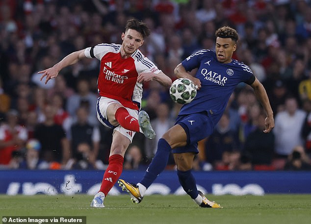Only THREE Arsenal stars make the cut and Bukayo Saka misses out: Stats boffins reveal combined PSG vs Arsenal XI ahead of the Champions League final