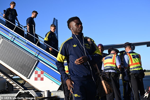 Arsenal stars arrive in Budapest for Champions League final against PSG – as Mikel Arteta’s men get game faces back on after lavish Premier League title party in Mayfair