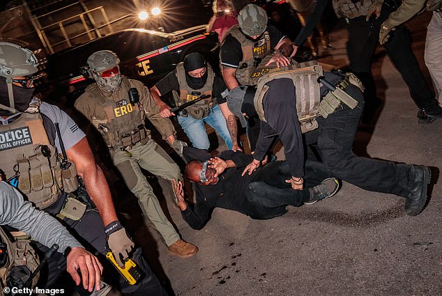 ICE agents ordered to leave after almost being overwhelmed by rabid protesters who bit chunks out of their arms amid violent clash outside NJ detention facility