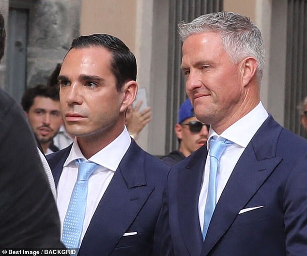 Ralf Schumacher, 50, marries Etienne Bousquet-Cassagne, 36, as ex-F1 star ties the knot with his partner in glitzy St Tropez bash 19 months after coming out as gay