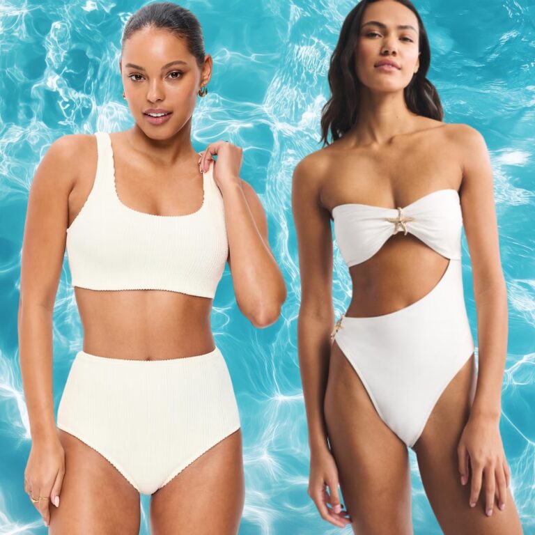 White Bikinis & One Pieces on Sale