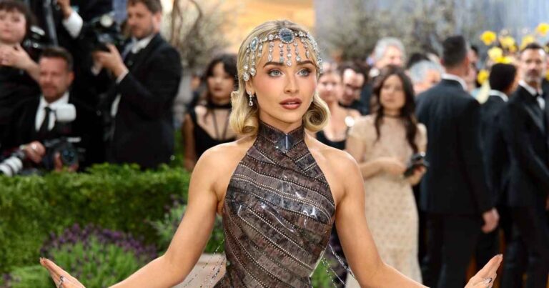 Sabrina Carpenter Wows in Film Strip Gown at Met Gala 2026