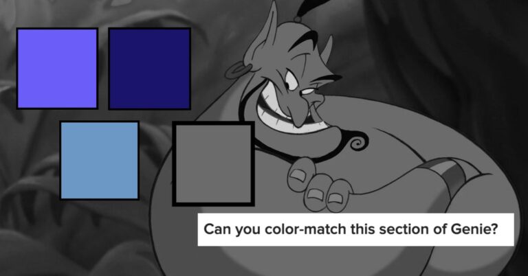 Hard Level Disney Characters Visual Color Trivia Quiz