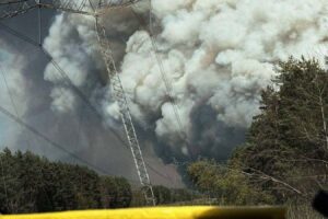 Fire is spreading in the Chernobyl exclusion zone after drone crash