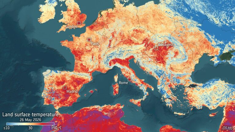 Record-breaking Europe heat wave from space photo of the day for May 29, 2026