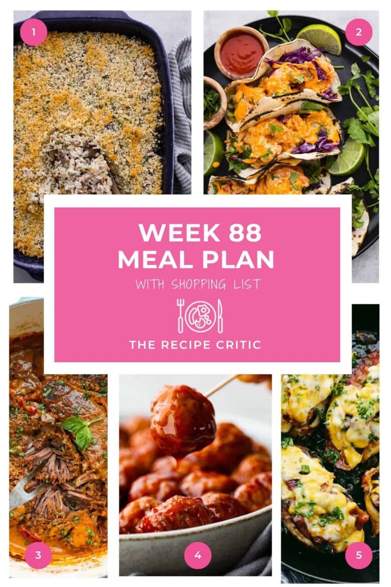 Weekly Meal Plan #88 (Five Easy Dinners + Free Shopping List)