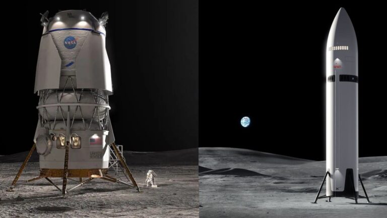 NASA wants to land astronauts on the moon in 2028. Will SpaceX’s Starship or Blue Origin’s Blue Moon lander be ready in time?