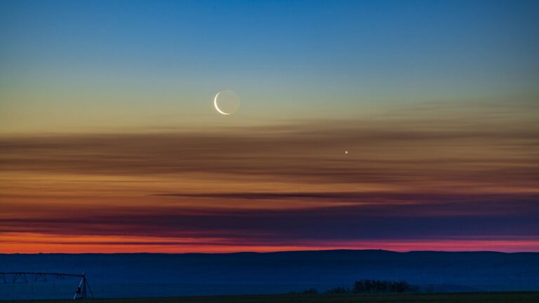 Venus and a slender crescent moon steal the show after sunset on May 18