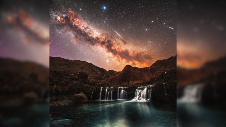 ‘Nothing short of magical’: Astrophotographer captures Lyrid meteors beside the Milky Way