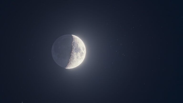 The moon shines with a swarm of stars on May 21 as Jupiter, Venus and Mercury line up nearby