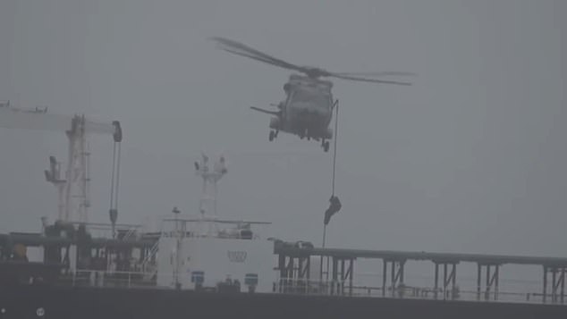 Moment French forces backed by UK board suspected Russian oil ‘shadow fleet’ tanker in Atlantic