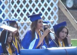 High school valedictorian pulled off stage seconds after bursting into acceptance speech to start ranting about Palestine