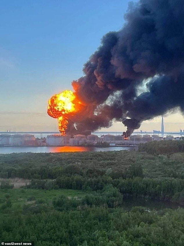 Ukraine blitzes St Petersburg oil port ahead of economic forum hosted by Putin in city today as tide of war continues to turn Kyiv’s way