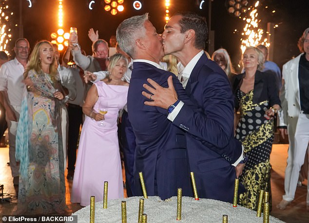 Ralf Schumacher’s ex-wife aims thinly veiled dig at him over F1’s first gay wedding, as new photos emerge of Michael’s brother, 50, marrying 36-year-old lover – and lavish after-party