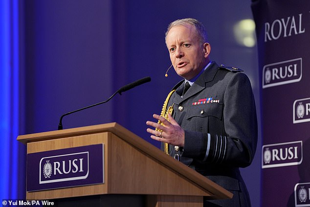 Threats to UK are greater than at any time since the Cold War as Putin ramps up threats, head of Britain’s military says