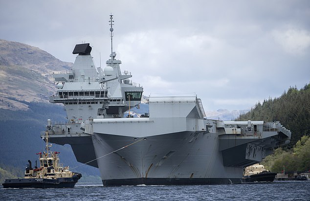 All at sea! Navy’s £3.5billion flagship aircraft carrier breaks down AGAIN as ministers wrangle over boost to defence spending